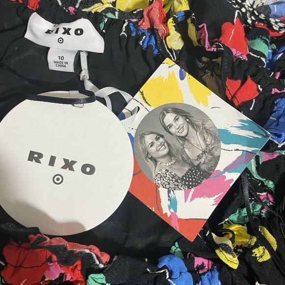 Black Floral Off the Shoulder Puff Sleeve Peasant Maxi Dress Rixo for Target - Picture 7 of 8